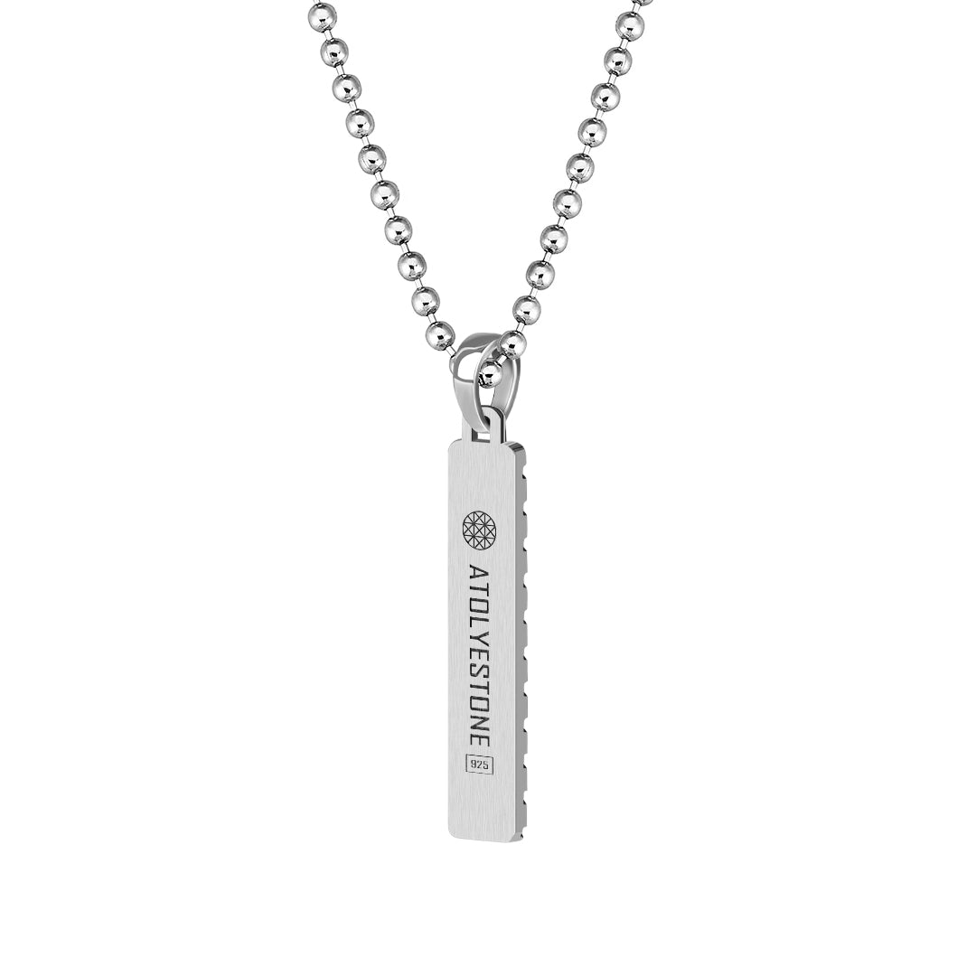 Men's Twined Tag Necklace in 925 Sterling Silver