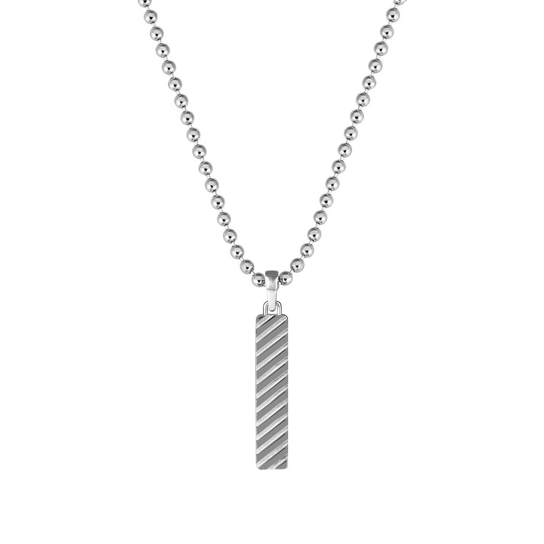 925 Sterling Silver Twined Tag Pendant for Men