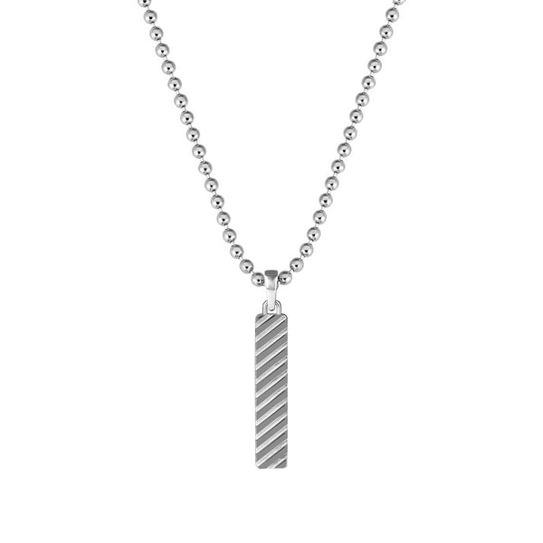 925 Sterling Silver Twined Tag Pendant for Men