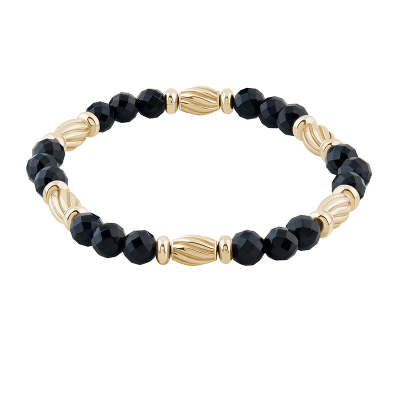 Faceted Agate Beads Bracelets with Golden Stoppers