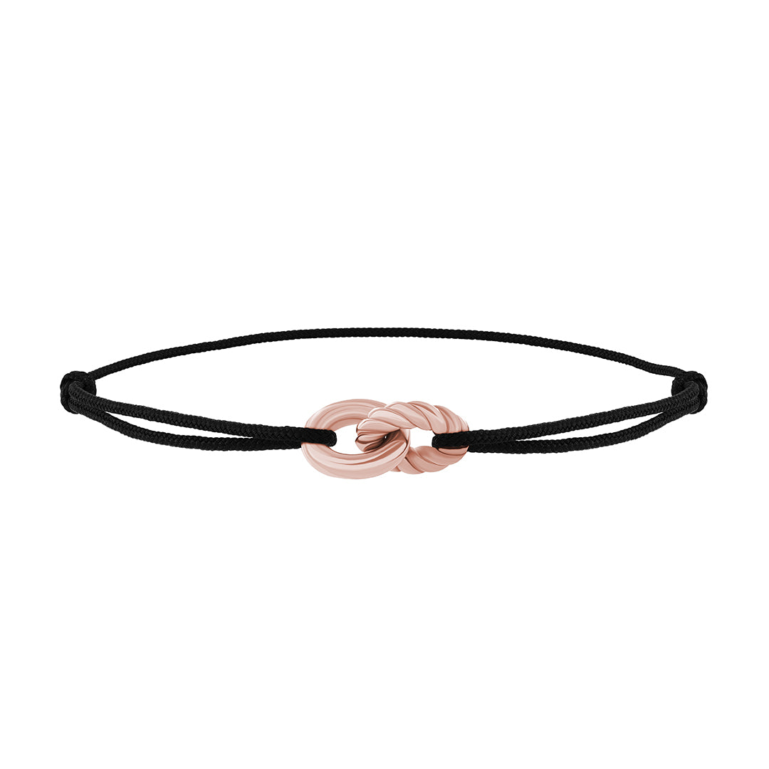 Twisted Link Macrame Bracelet in Solid Rose Gold