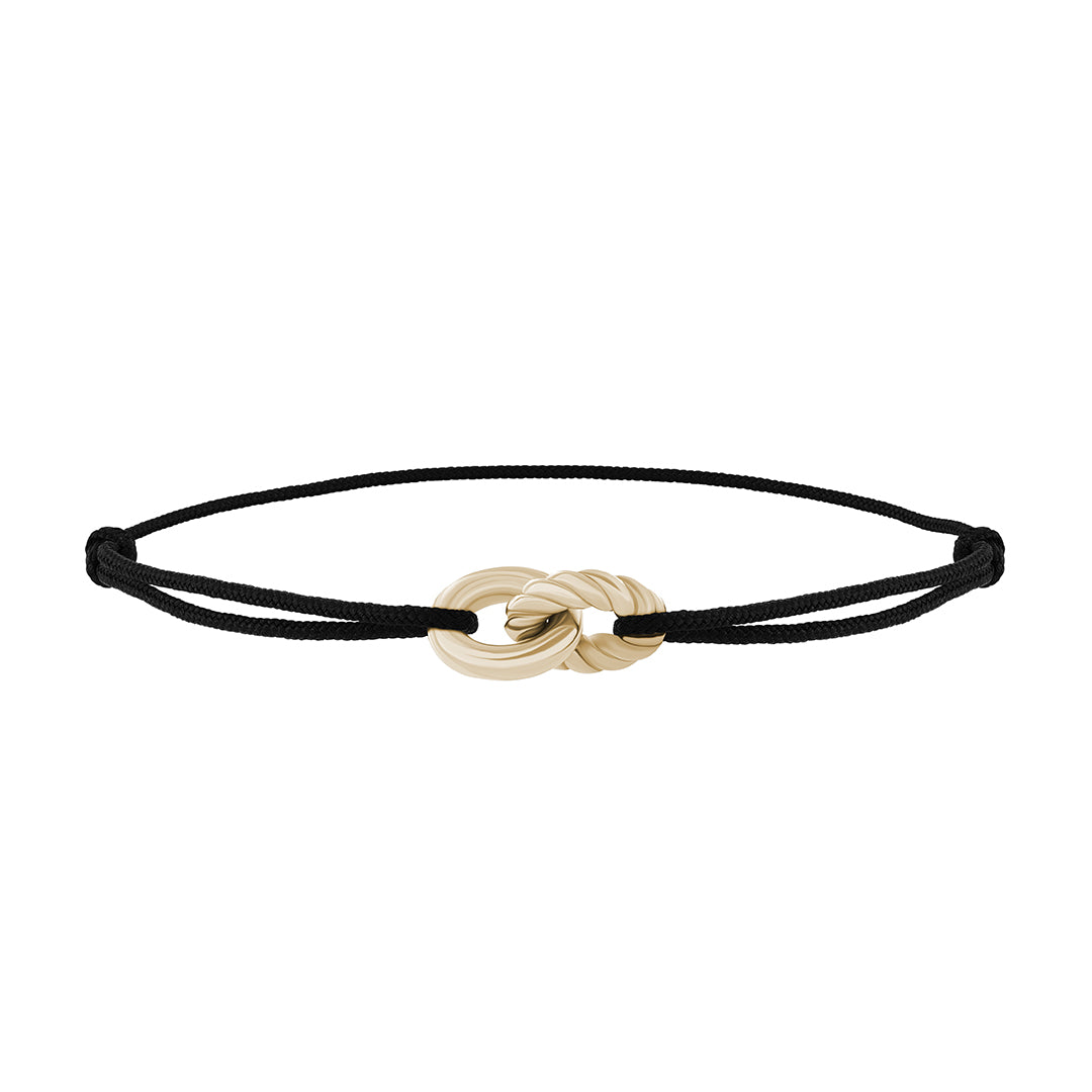 Twisted Link Macrame Bracelet in Solid Yellow Gold
