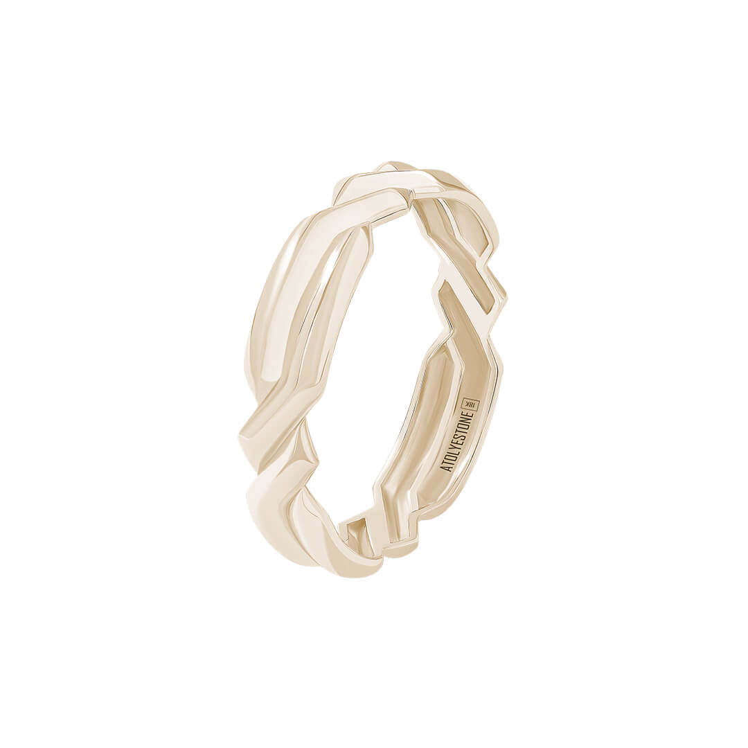 Solid Gold Twisted Zigzag Ring