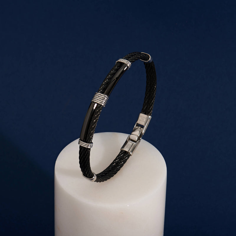 Atolyestone Vortex Steel Cable Bracelet