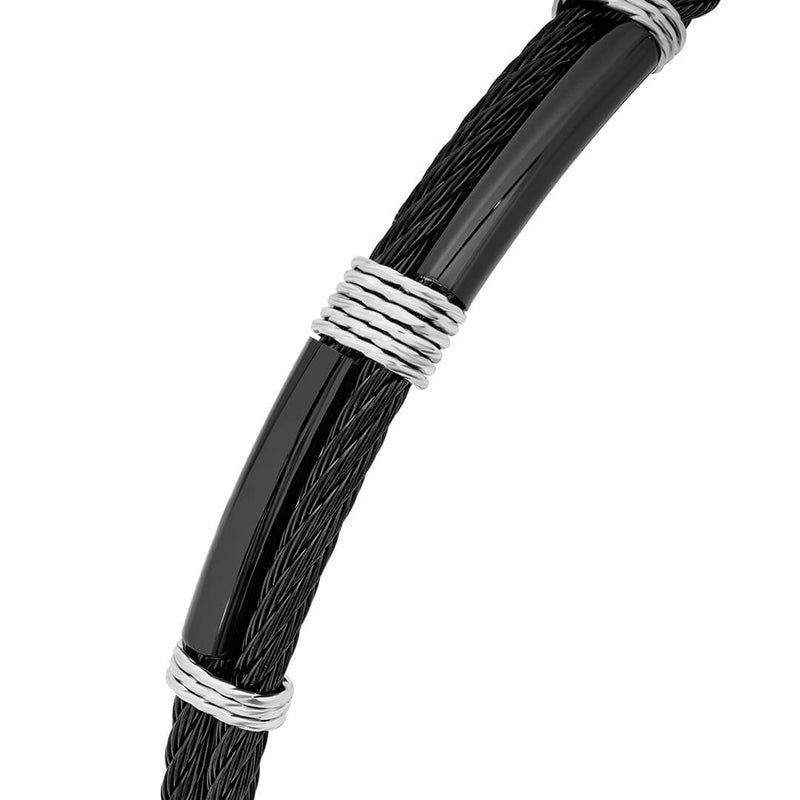 Men's Black Stainless Steel Vortex Bracelet Detail