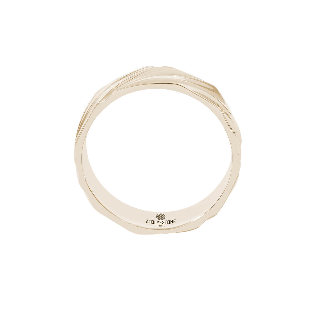 Solid Gold Wavy Band Ring