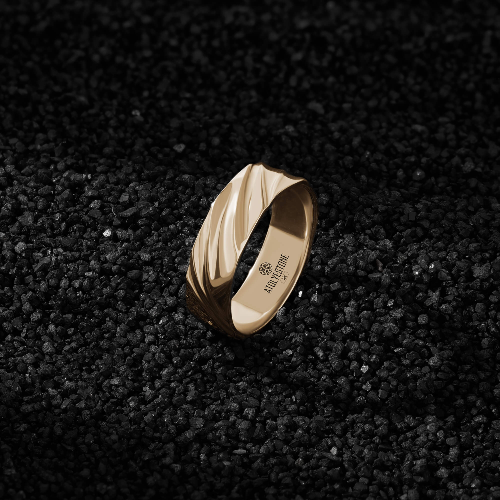 Wavy Solid Gold Band Ring
