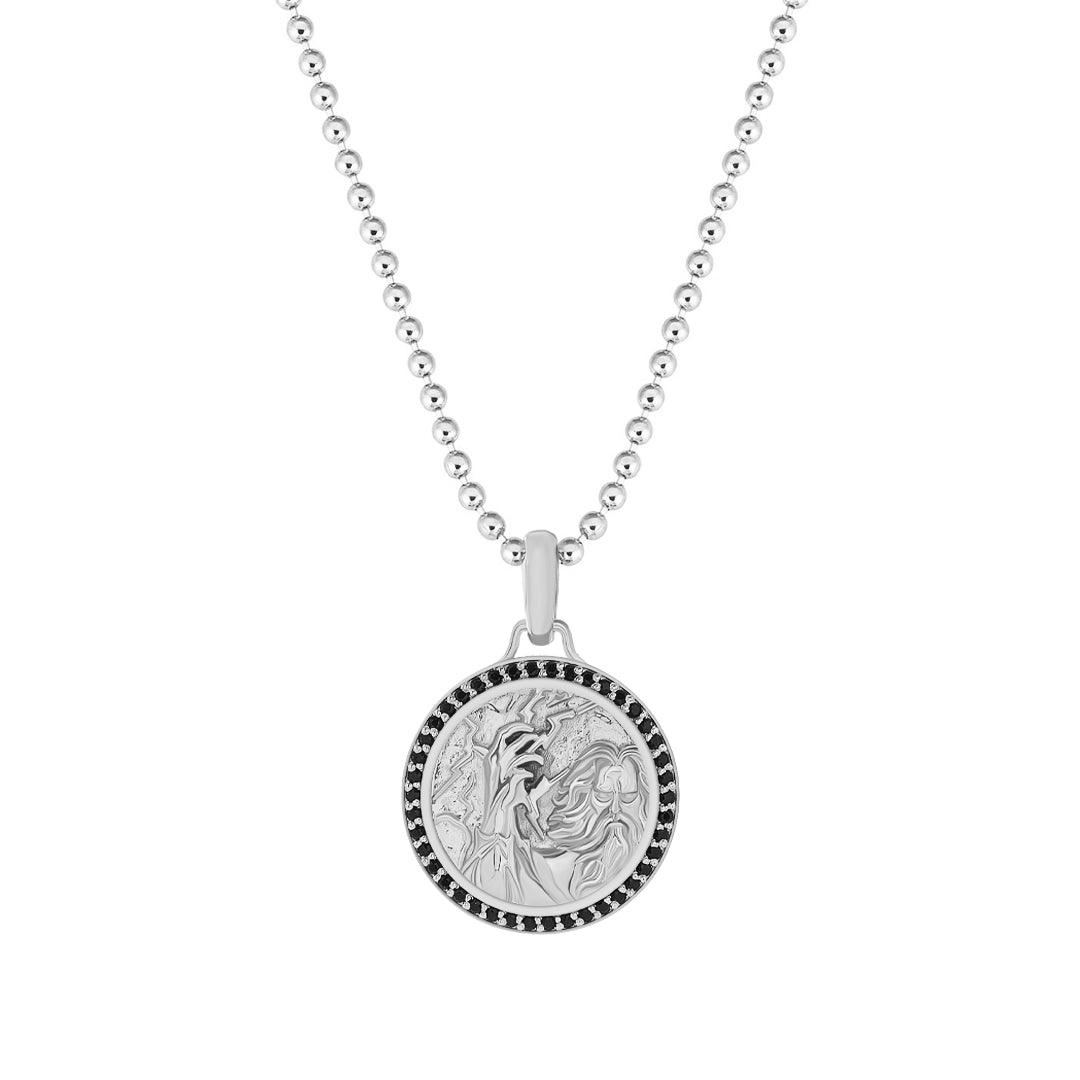Zeus Pendant in 925 Sterling Silver - Pave Cubic Zirconia