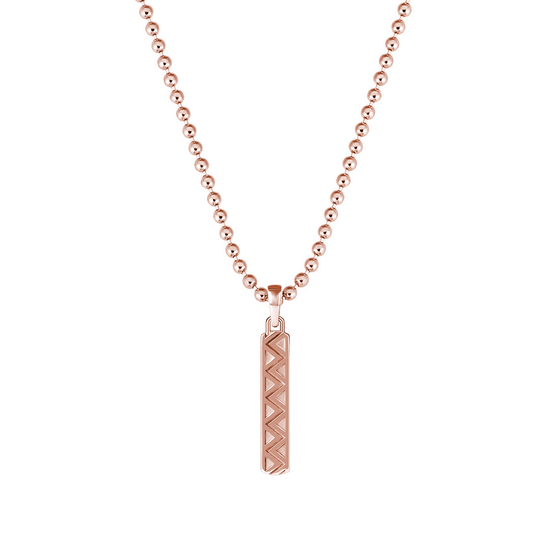 Men's Zigzag Tag Pendant in Solid Rose Gold