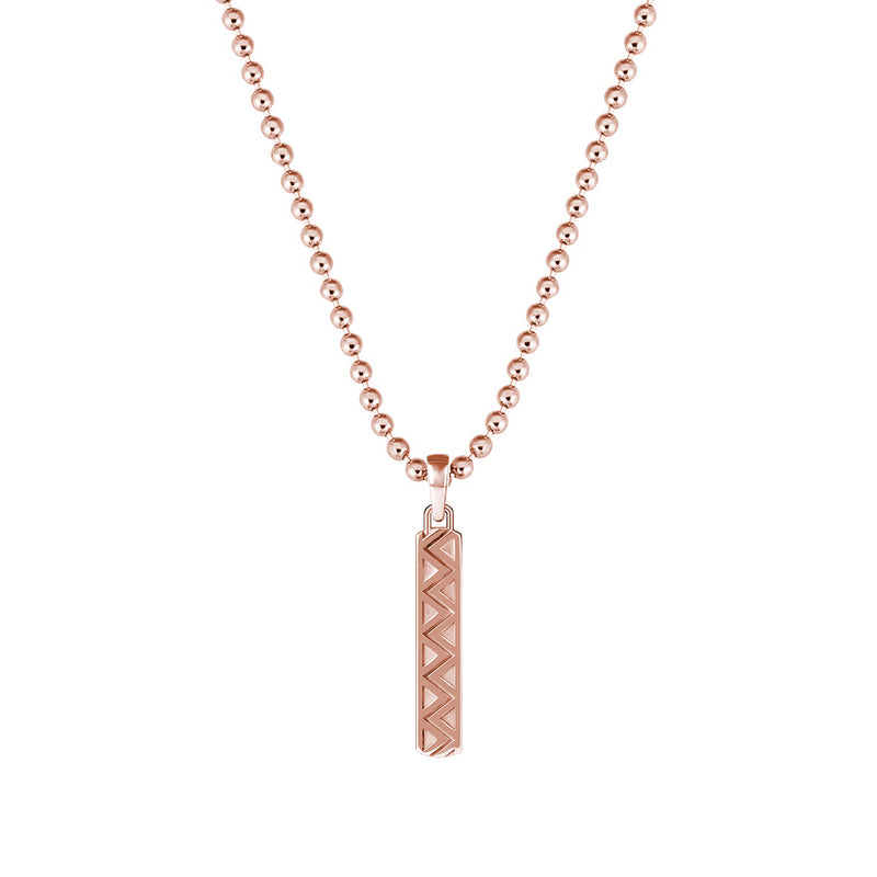 Men's Zigzag Tag Pendant in Solid Rose Gold