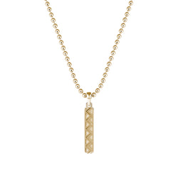 Men's Zigzag Tag Pendant in Solid Yellow Gold