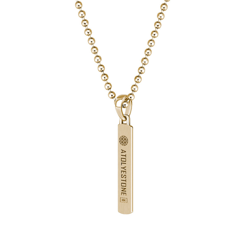 Men's Zigzag Tag Pendant  Necklace in Real Gold