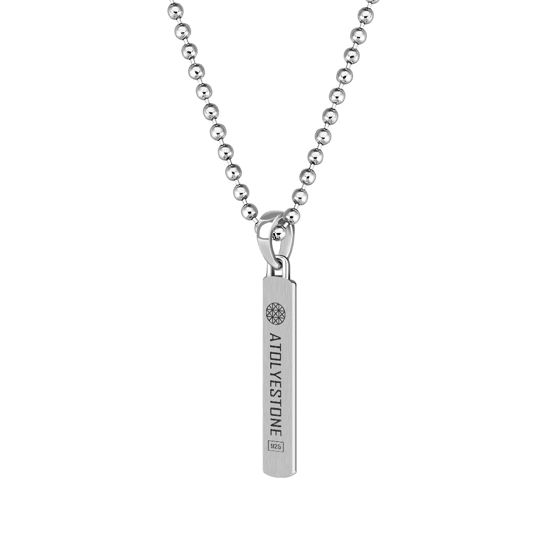 925 Sterling Silver Zigzag Tag Necklace for Men