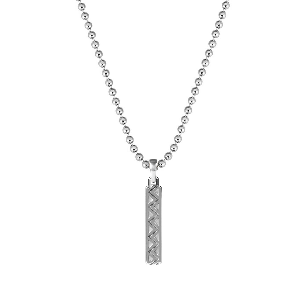 Men's Zigzag Tag Pendant in 925 Solid Silver