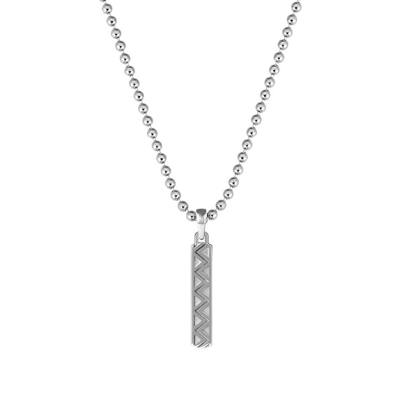 Men's Zigzag Tag Pendant in 925 Solid Silver