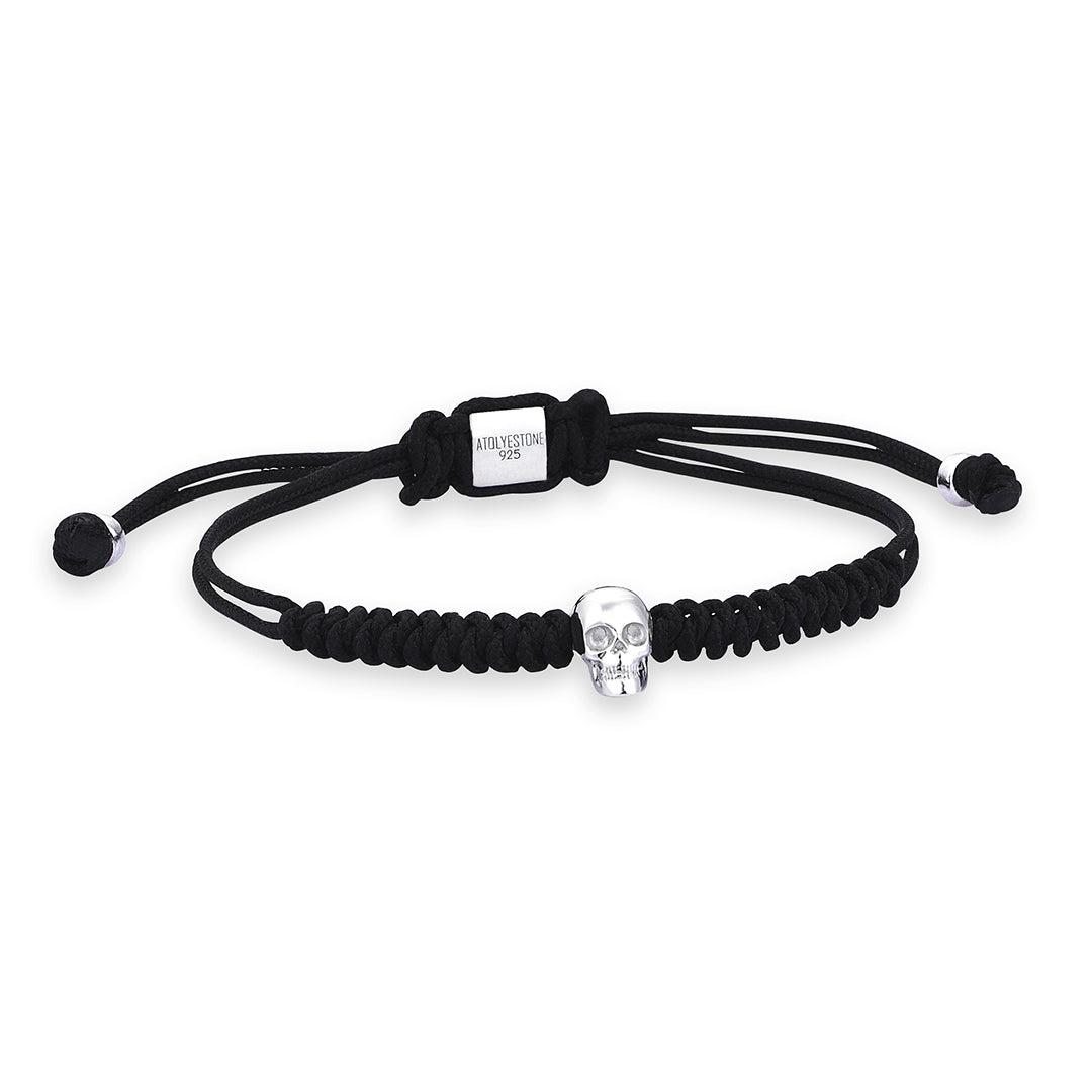 Skull Macrame Bracelet - Silver