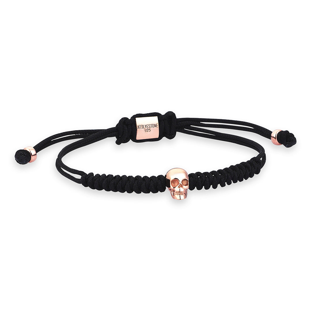 Skull Macrame Bracelet - Rose Gold