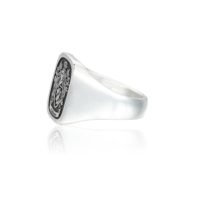 Mens Signet Square Ring Base for Family Crest - Silver