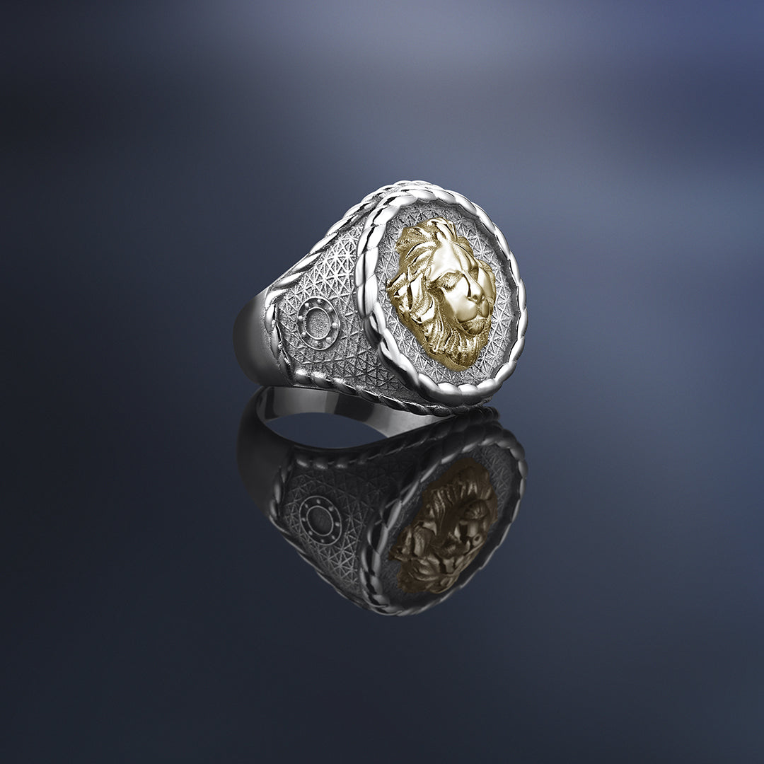 Imperial Leo Ring With Solid Gold by Atolyestone