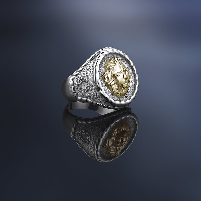 Imperial Leo Ring With Solid Gold by Atolyestone