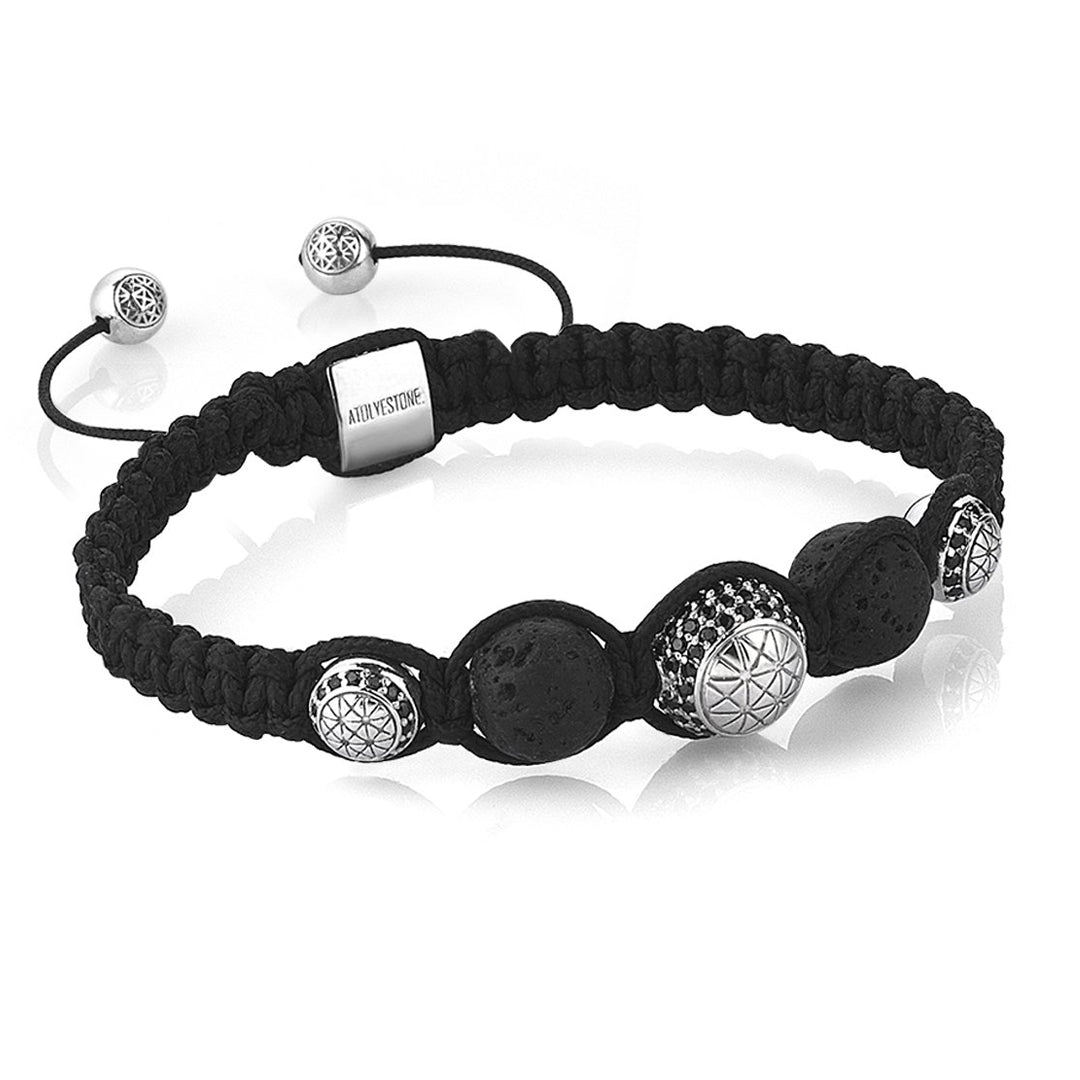 Mens Dual Macrame Bracelet - Lavastone