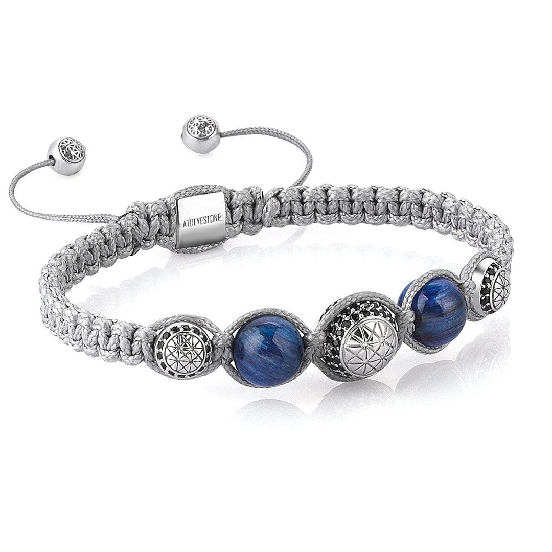 Mens Dual Macrame Bracelet - Kyanite