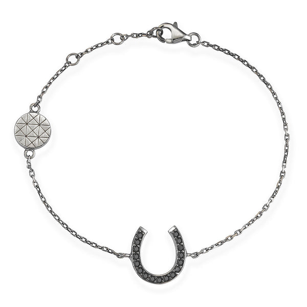 Horseshoe Charm Bracelet - Gunmetal