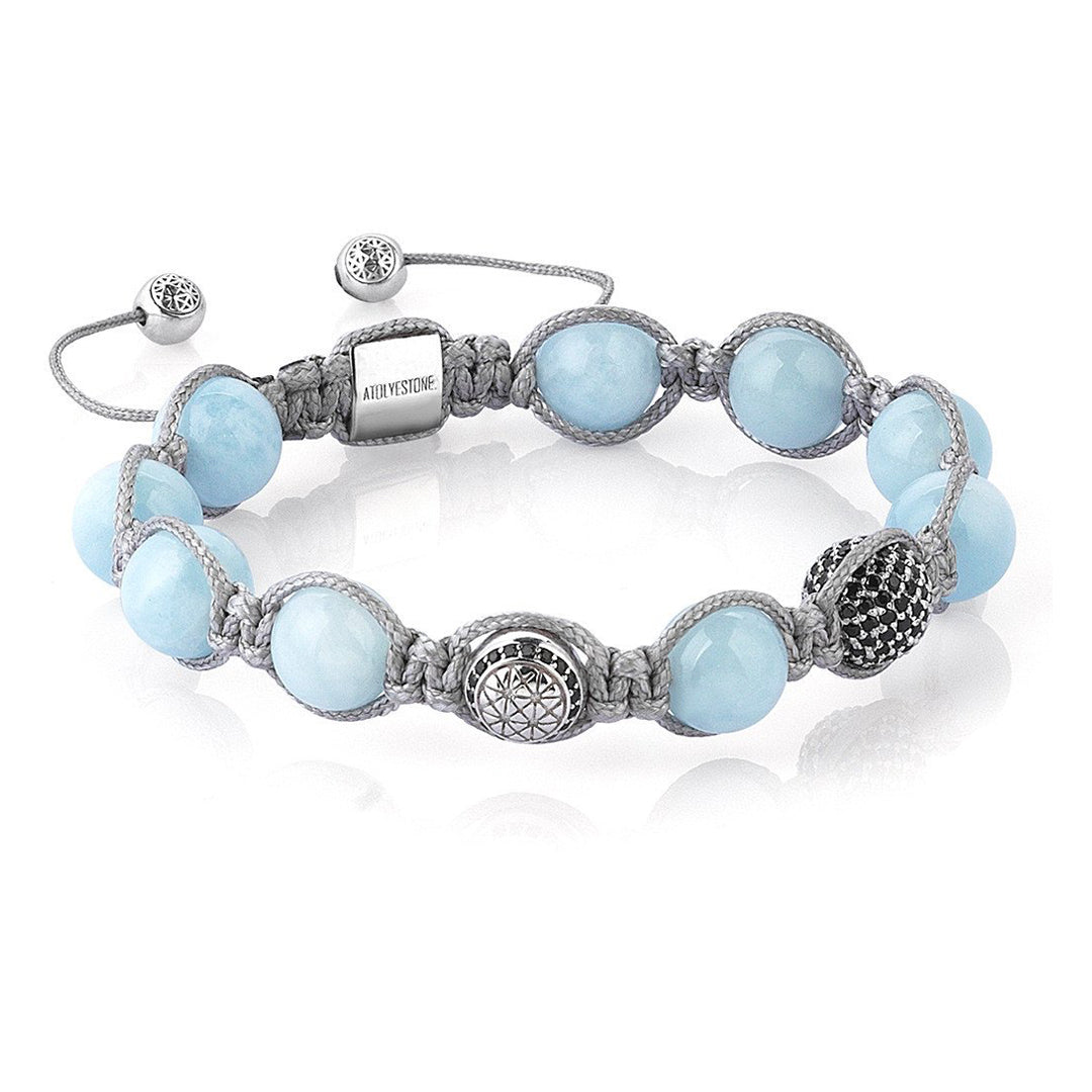 Exclusive Beaded Macrame Bracelet - Aquamarine