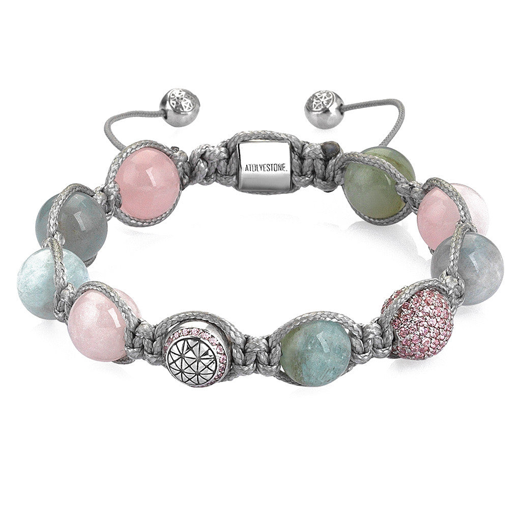 Women's Beaded Bracelet - Silver - Pink