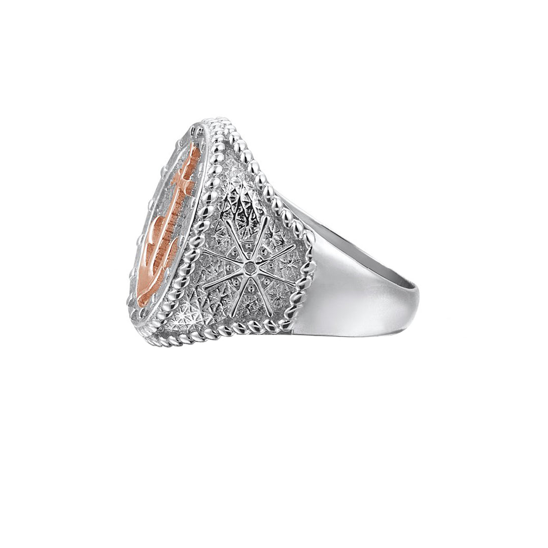 Sailor's Anchor Ring With Solid Gold for Men