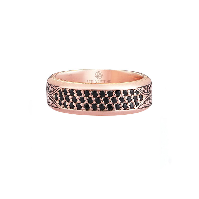 Mens Classic Pave Band Ring