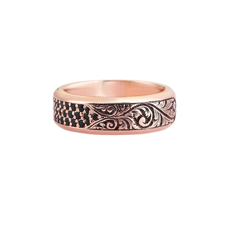 Classic Pave Band Ring - Solid Gold - Rose Gold