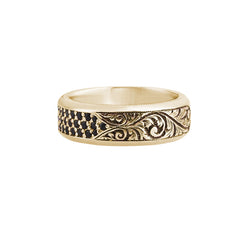 Classic Pave Band Ring - Solid Gold - Yellow Gold