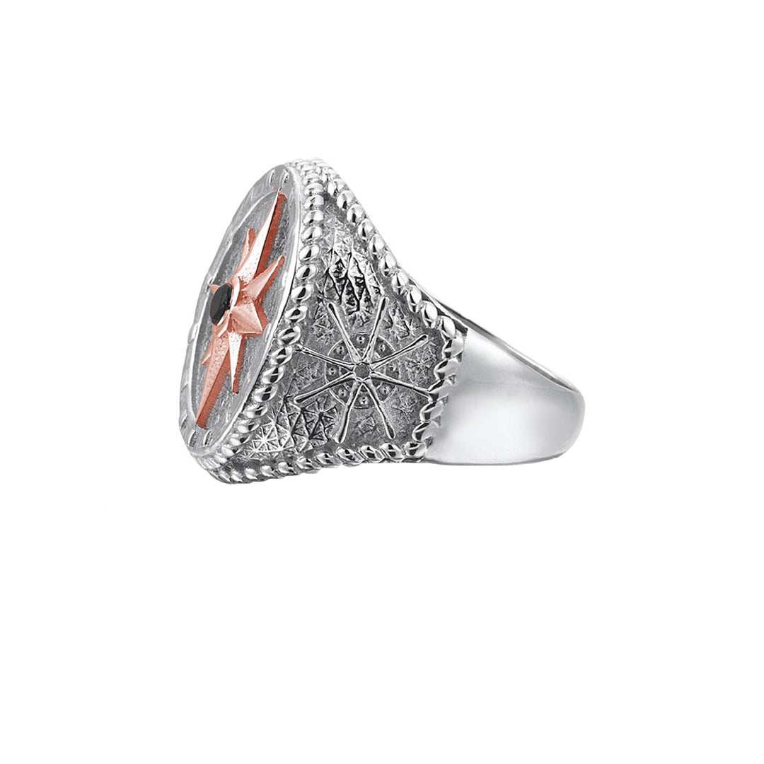Compass Ring With Solid Gold for Men
