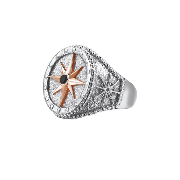 Compass Ring With Solid Gold - Rose Gold