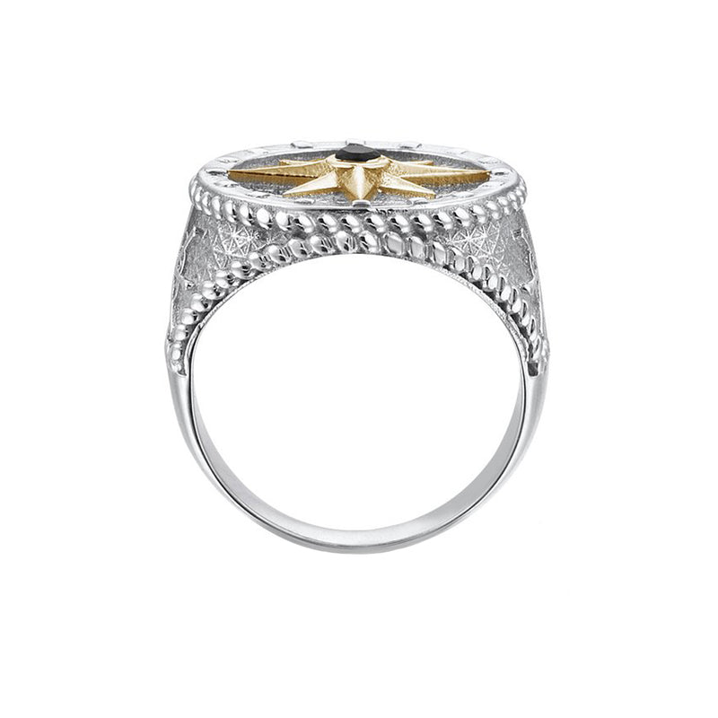 Compass Ring With Solid Gold