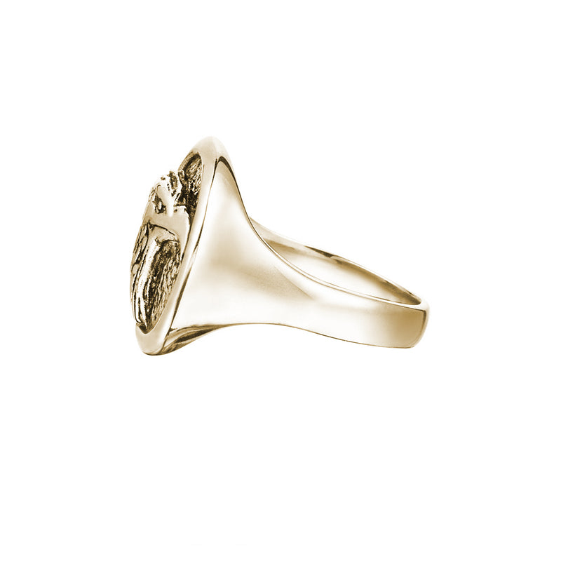 Solid 14k yellow Gold Mens Eagle Ring - Jahda Jewelry Company