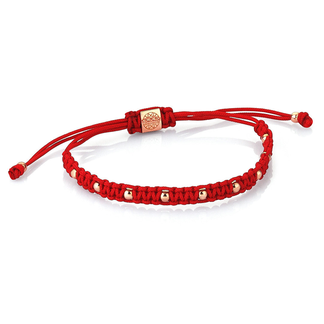 9 Balls Macrame - Rose Gold - Red