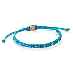 9 Balls Macrame - Turquoise - Rose Gold
