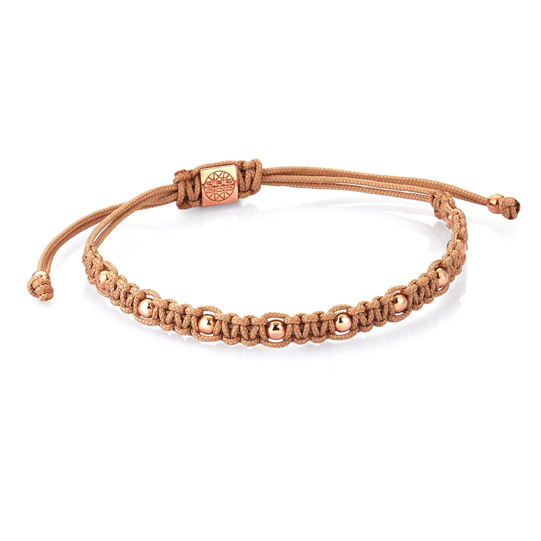 9 Balls Macrame - Cognac - Rose Gold