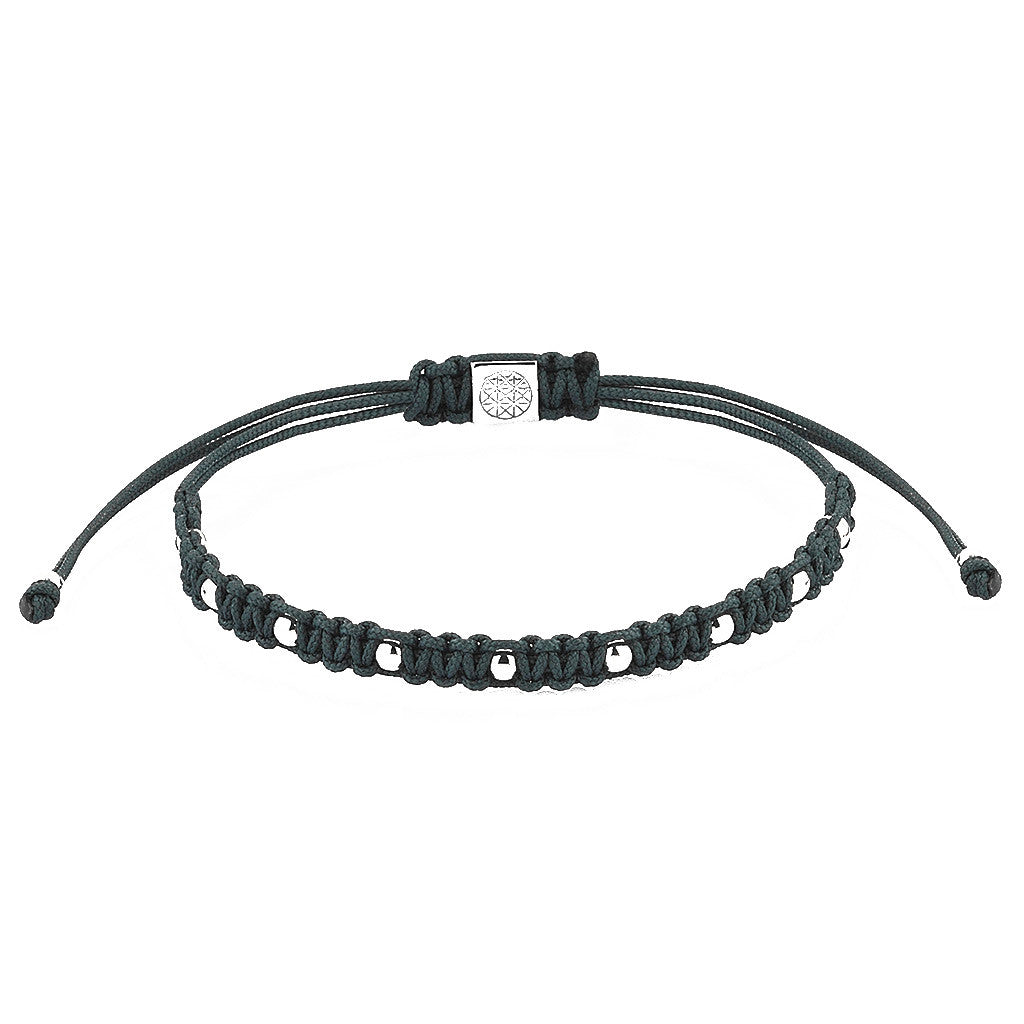 mens macrame bracelet- white ball
