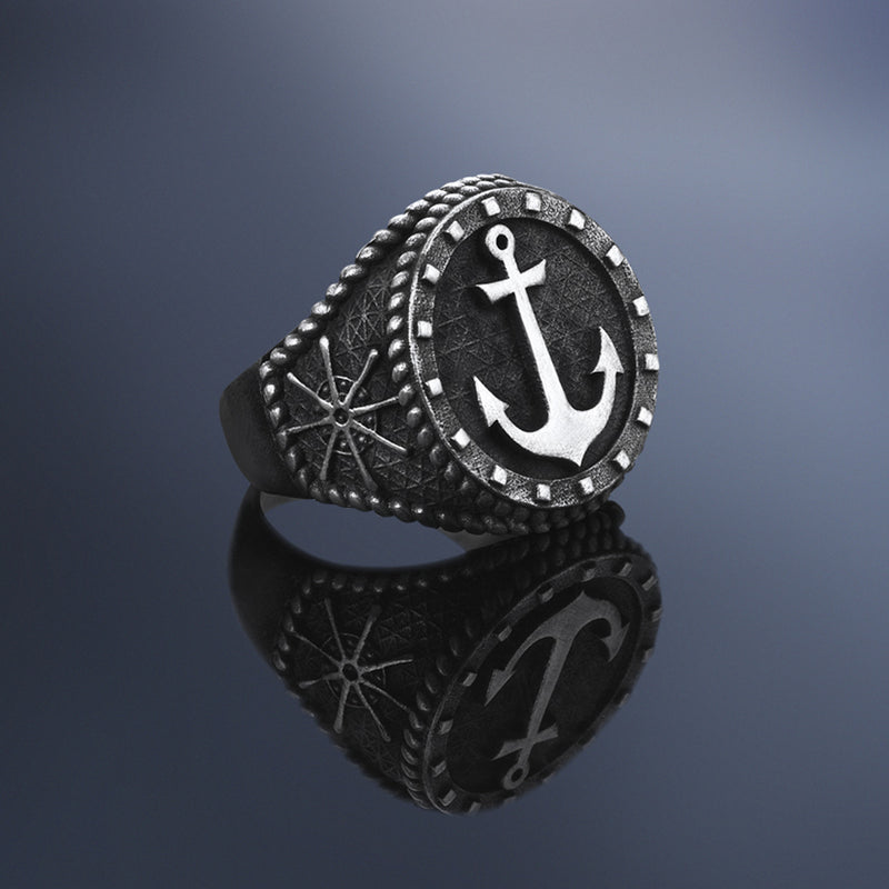 Sailor's Anchor Ring - Solid Silver by Atolyestone