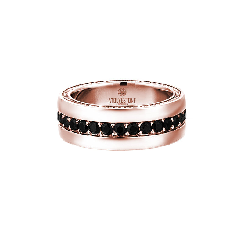 8.5 mm Pave Band Ring - Rose Gold