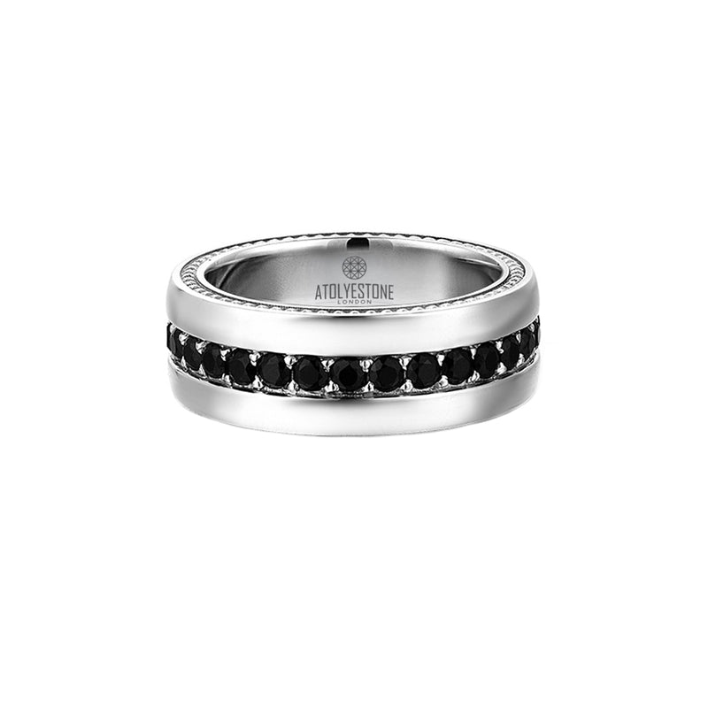 Pave Band Ring - Solid Silver - Cubic Zirconia for Men