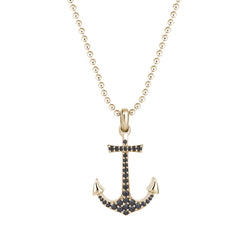Anchor Necklace - White Gold