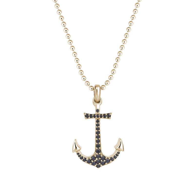 Anchor Necklace - White Gold