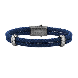 Atolyestone Elements - Solid Silver - Gunmetal - Blue Leather