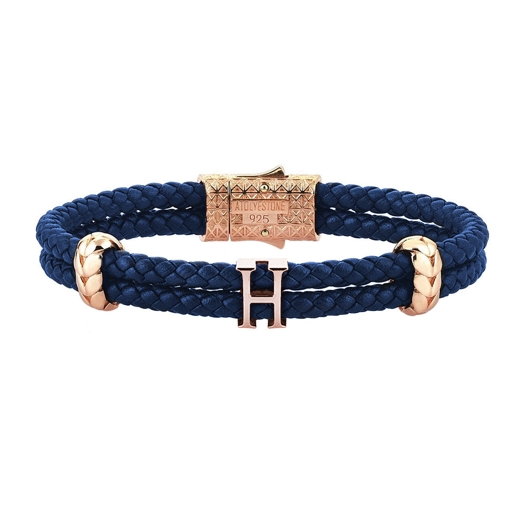 Women’s Atolyestone Statement - Rose Gold - Blue Leather