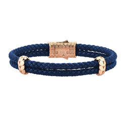 Atolyestone Elements - Solid Silver - Rose Gold Plated - Blue Leather