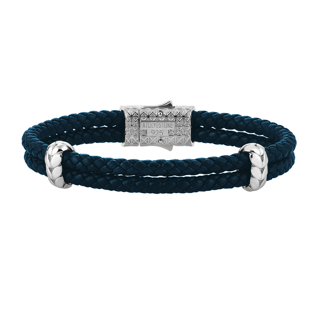 Atolyestone Elements - Silver - Navy Nappa